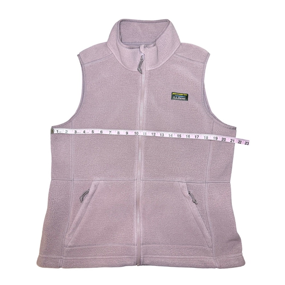 L.L. Bean Mountain Classic Fleece Vest Womens Large Regular Mauve Pink Full Zip - Picture 5 of 7